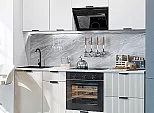 Модульный кухонный гарнитур Евро Лайн-02 Белый, Агат/Белый 2140x2000x600