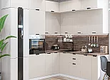 Модульный кухонный гарнитур Евро Лайн-04 Агат/Белый 2500x2400/1890x600