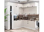 Модульный кухонный гарнитур Евро Лайн-04 Агат/Белый 2500x2400/1890x600