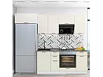 Модульный кухонный гарнитур Флэт-01 Cashmere In 2S/Белый 2140x2600x600