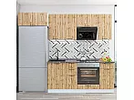 Модульный кухонный гарнитур Флэт-01 Wotan Oak 2S/Белый 2140x2600x600