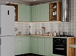 Кухонный гарнитур Оливия Дуб Крафт, Олива софт/Дуб Крафт 2164x2400/1400x600 (Дуб вотан)