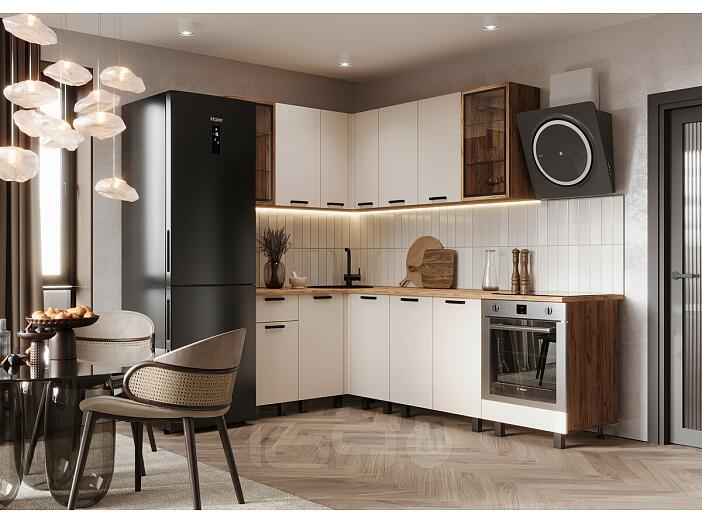 Кухня Техно 1,4х2,4м Компоновка №9 (Кашемир, Дуб Крафт (Дуб вотан))