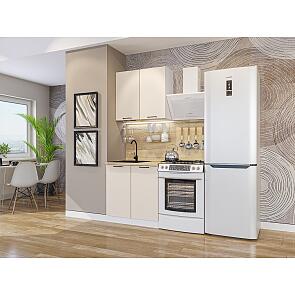 Модульный кухонный гарнитур Флэт-03 Cashmere In 2S/Белый 2140x800x478