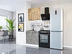 Модульный кухонный гарнитур Флэт-03 Temple Stone 2S, Wotan Oak 2S/Белый 2140x800x478