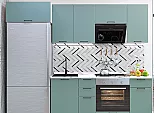 Модульный кухонный гарнитур Флэт-01 Grey-green In 2S/Белый 2140x2600x600
