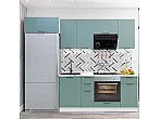Модульный кухонный гарнитур Флэт-01 Grey-green In 2S/Белый 2140x2600x600