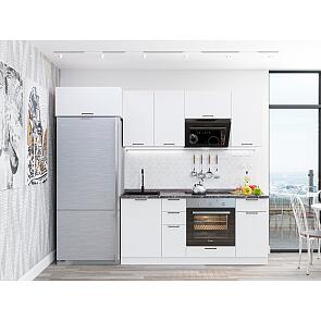 Модульный кухонный гарнитур Флэт-01 White In 2S/Белый 2140x2600x600