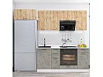 Модульный кухонный гарнитур Флэт-01 Temple Stone 2S, Wotan Oak 2S/Белый 2140x2600x600