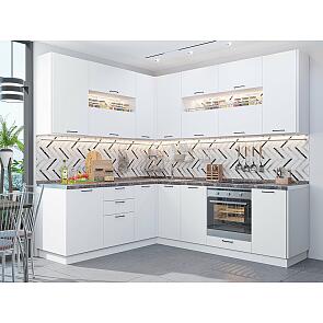Модульный кухонный гарнитур Флэт-02 White In 2S/Белый 2340x2390/1700x600