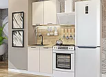 Модульный кухонный гарнитур Флэт-03 Cashmere In 2S/Белый 2140x800x478