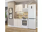 Модульный кухонный гарнитур Флэт-03 Cashmere In 2S/Белый 2140x800x478