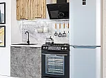 Модульный кухонный гарнитур Флэт-03 Temple Stone 2S, Wotan Oak 2S/Белый 2140x800x478