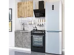 Модульный кухонный гарнитур Флэт-03 Temple Stone 2S, Wotan Oak 2S/Белый 2140x800x478
