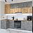 Модульный кухонный гарнитур Флэт-04 temple stone 2s, wotan oak 2s 2340x1000/2500x600