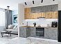 Модульный кухонный гарнитур Флэт-04 Temple Stone 2S, Wotan Oak 2S/Белый 2340x1000/2500x600