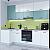 Модульный кухонный гарнитур Флэт-04 Grey-green In 2S, White In 2S/Белый 2340x1000/2500x600