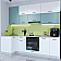 Модульный кухонный гарнитур Флэт-04 Grey-green In 2S, White In 2S/Белый 2340x1000/2500x600