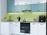 Модульный кухонный гарнитур Флэт-04 Grey-green In 2S, White In 2S/Белый 2340x1000/2500x600