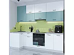Модульный кухонный гарнитур Флэт-04 Grey-green In 2S, White In 2S/Белый 2340x1000/2500x600