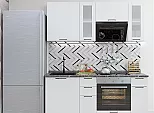 Модульный кухонный гарнитур Флэт Плюс-01 White In 2S/Белый 2140x1800x478