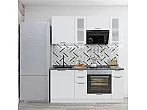 Модульный кухонный гарнитур Флэт Плюс-01 White In 2S/Белый 2140x1800x478