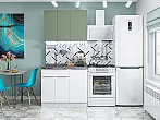 Модульный кухонный гарнитур Фьюжн-05 Silky Mint, Silky White/Белый 2140x1000x600