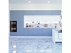 Модульный кухонный гарнитур Фьюжн-02 Silky Blue, Silky White/Белый 2140x4400x600