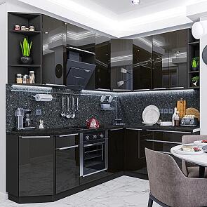 Модульный кухонный гарнитур Фьюжн-04 Anthracite/Graphite 2340x2200/1800x600