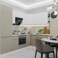 Модульный кухонный гарнитур Фьюжн-04 Silky Grey, Silky White/Белый 2140x2500/1800x600