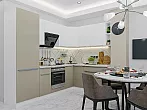 Модульный кухонный гарнитур Фьюжн-04 Silky Grey, Silky White/Белый 2140x2500/1800x600
