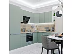 Модульный кухонный гарнитур Фьюжн-04 Silky Mint/Белый 2140x2500/1800x600