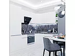 Модульный кухонный гарнитур Фьюжн-04 Silky White/Белый 2140x2500/1800x600