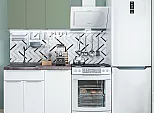 Модульный кухонный гарнитур Фьюжн-05 Silky Mint, Silky White/Белый 2140x1000x600