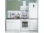 Модульный кухонный гарнитур Фьюжн-05 Silky Mint, Silky White/Белый 2140x1000x600