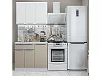 Модульный кухонный гарнитур Фьюжн-05 Silky Grey, Silky White/Белый 2140x1000x600