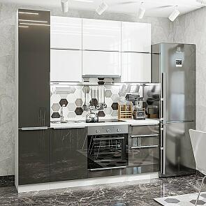 Модульный кухонный гарнитур Фьюжн-06 Angel, Anthracite/Белый 2340x2000x600 (Антарес)