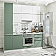 Модульный кухонный гарнитур Фьюжн-06 Silky White, Silky Mint/Белый 2340x2000x600