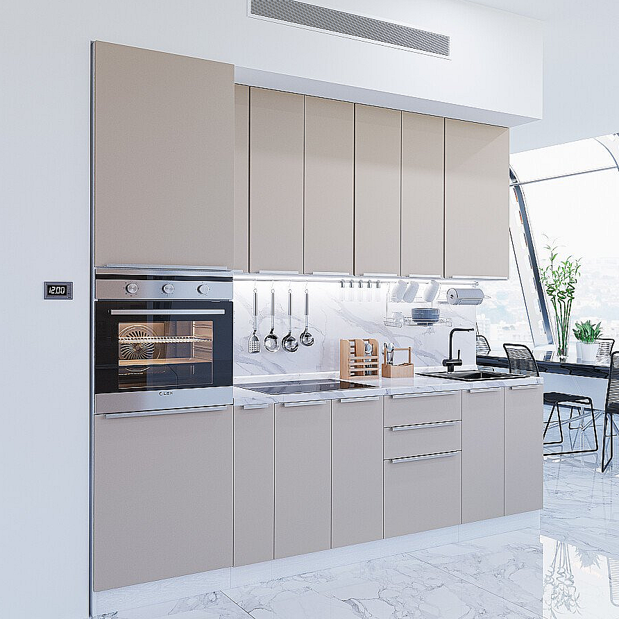 Прямая кухня Фьюжн-03 Silky Grey 74729₽