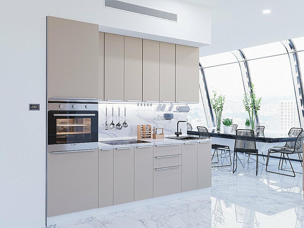 Прямая кухня Фьюжн-03 Silky Grey 74729₽