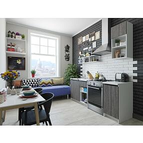 Прямая кухня Куба-03 Черный ясень