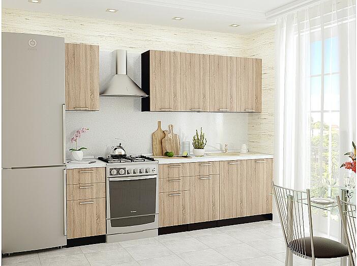 Прямая кухня Брауни-02 Дуб сонома