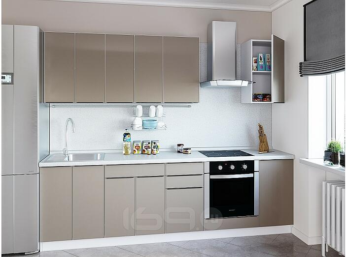 Прямая кухня Фьюжн-AL-02 Cappuccino