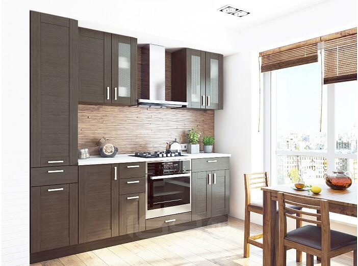 Прямая кухня Лофт-02 Wenge Veralinga