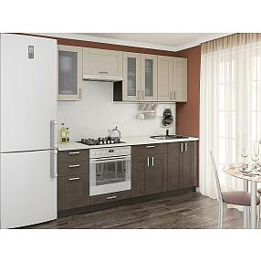 Прямая кухня Лофт-01 Cappuccino Veralinga/Wenge Veralinga 