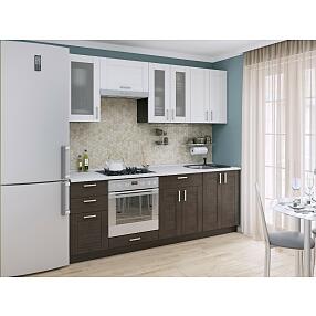 Прямая кухня Лофт-01 Snow Veralinga/Wenge Veralinga