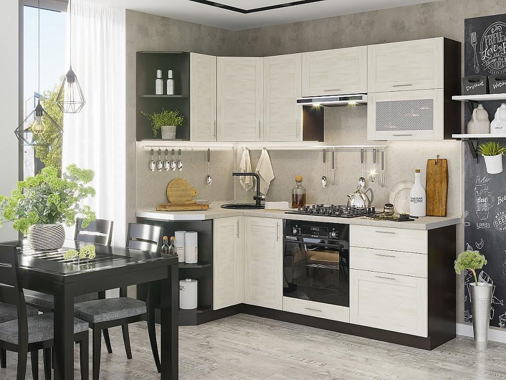 Угловая кухня Лофт-03 Nordic Oak Браво, цвет камень бежевый