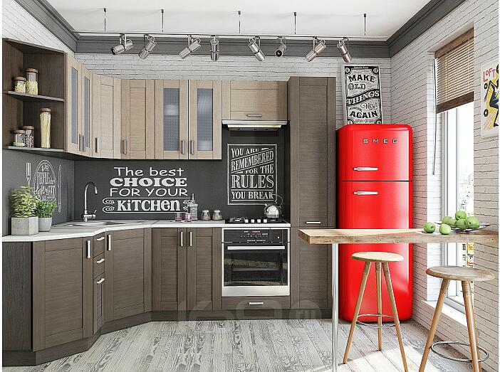 Угловая кухня Лофт-04 Cappuccino Veralinga/Wenge Veralinga Угловая кухня Лофт-04 Cappuccino Veralinga/Wenge Veralinga