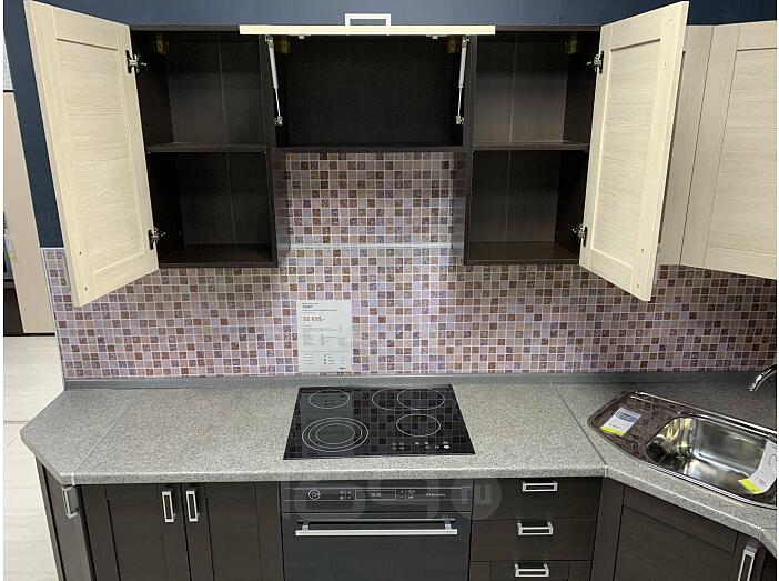 Угловая кухня Лофт-04 Cappuccino Veralinga/Wenge Veralinga