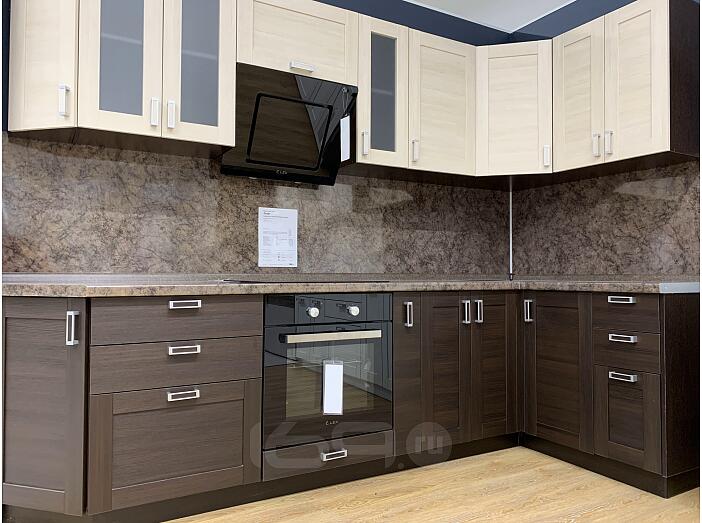 Угловая кухня Лофт-04 Cappuccino Veralinga/Wenge Veralinga